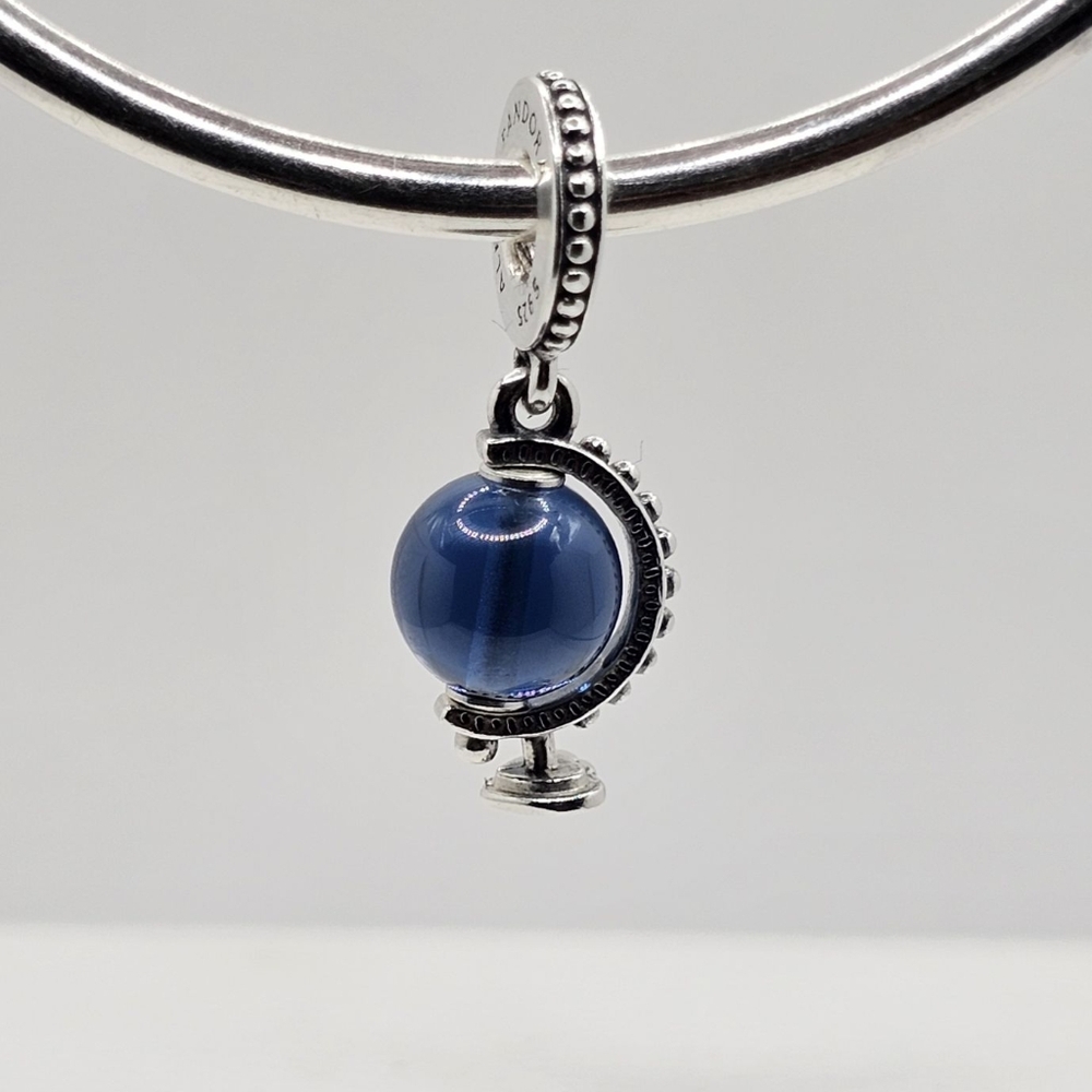 🌍 Authentic Pandora ⭐️RETIRED⭐️ 360 GLOBE DANGLE CHARM